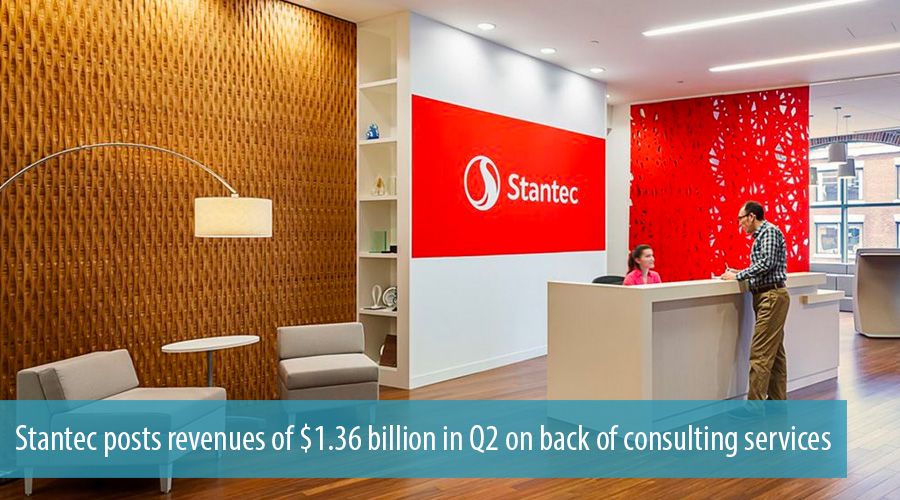 Stantec posts revenues of $1.36 billion in Q2 on back of consulting services