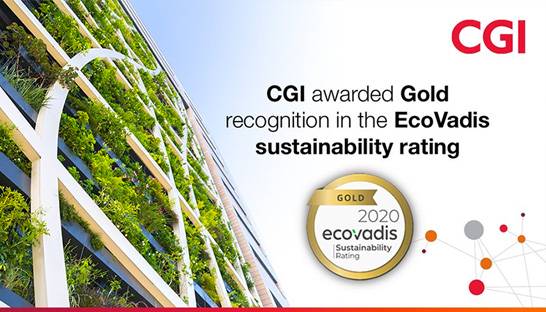 CGI wins EcoVadis Gold sustainability rating for third consecutive year