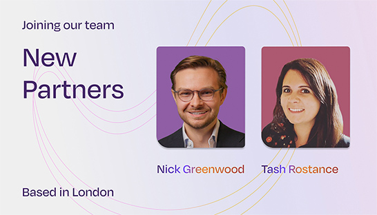 Nick Greenwood and Tash Rostance promoted to partners at Elixirr